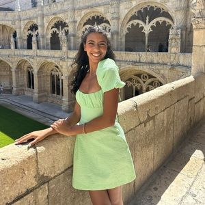 zara lace up backless dress